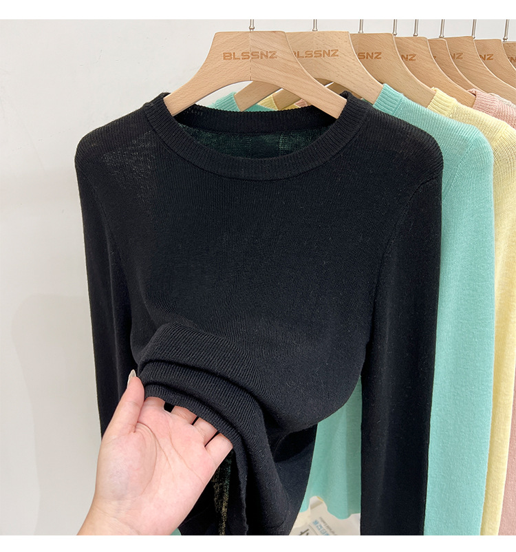 315g Weight Long Sleeve Sleeve Length Pullovers Placket Type Spandex, Polyester Fabric Type Short Top Length Knitwear Tops Type Daily Occasion Round Neck Neckline Slim Fit Type Solid Color Pattern Spring, Autumn Season Women's Gender Casual, Simple Style Style Wholesale Women's Casual Simple Style Solid Color Long Sleeve Sweaters & Cardigans 32