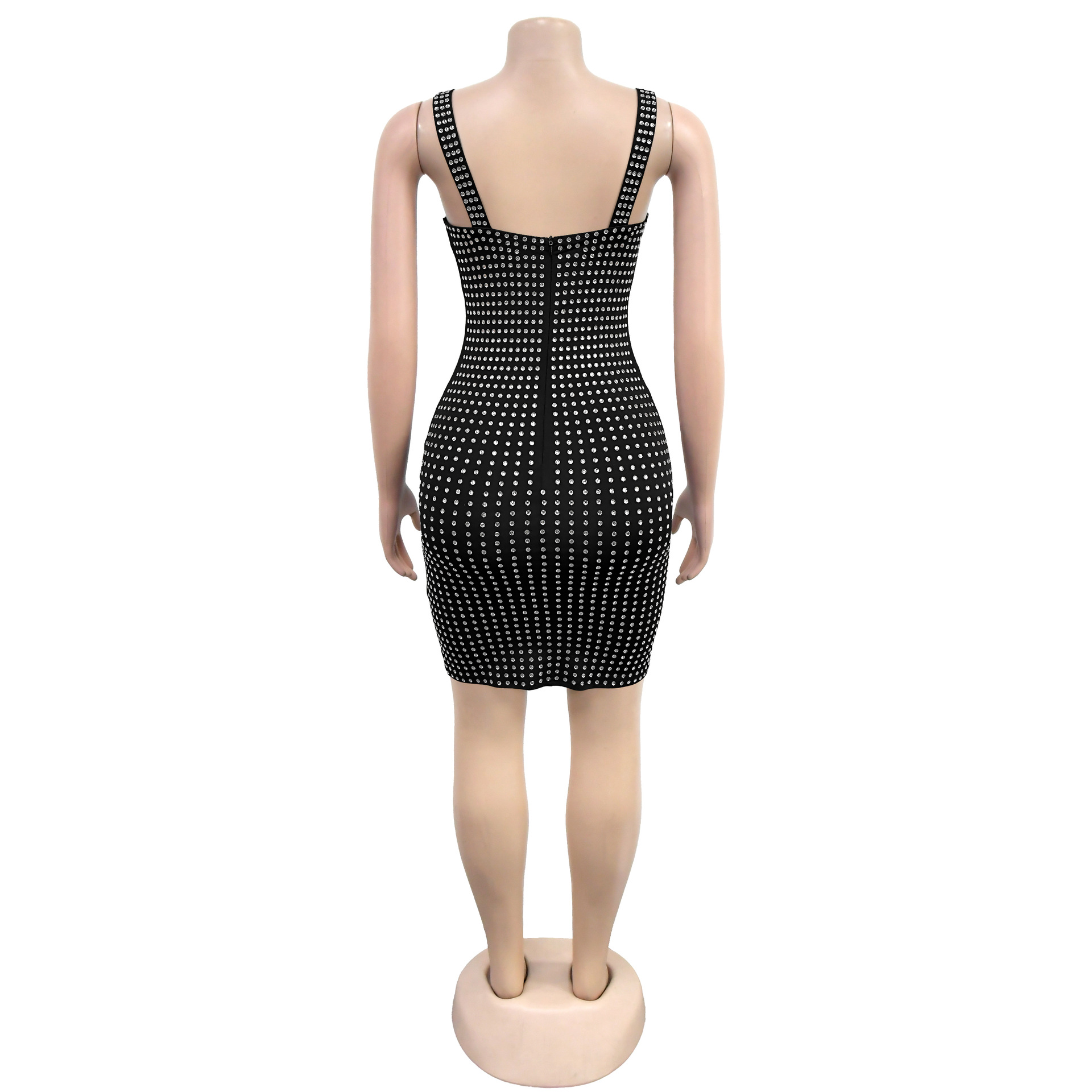 Women Wear Sexy Slip Dress Drilling Arm Covering Dress