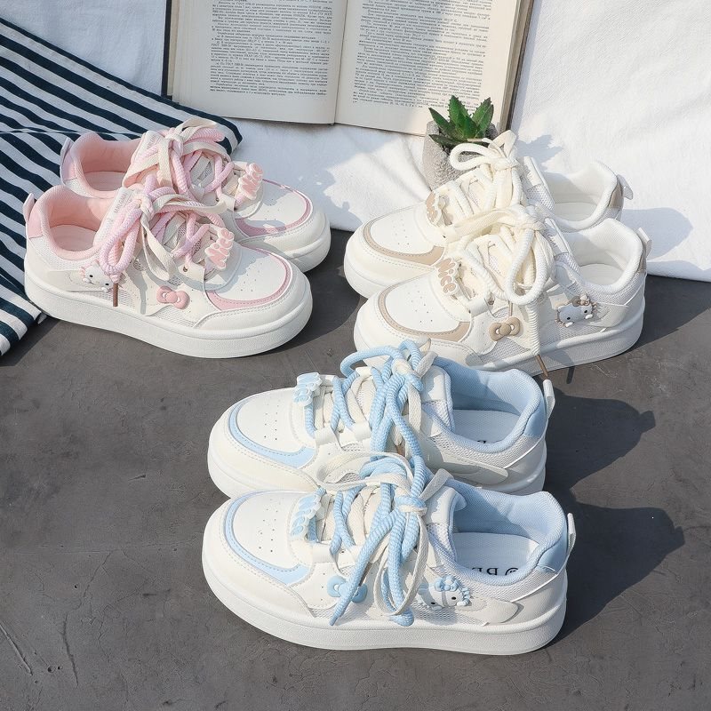 2026 Spring and Summer New Style White Shoes for Women, Breathable Mesh Thick Sole, Round Toe, Versatile, Cute, Sports and Casual Sneakers 2026 Spring and Summer New Style White Shoes for Women, Breathable Mesh Thick Sole, Round Toe, Versatile, Cute, Sports and Casual Sneakers