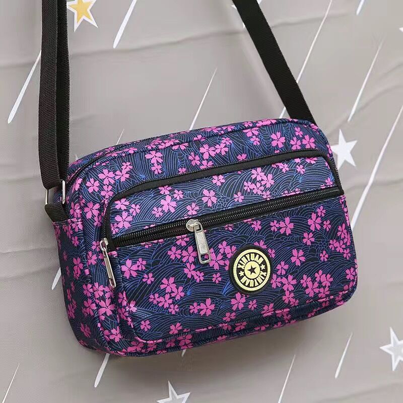 レディースバッグ、露店バッグ、ショルダーメッセンジャーバッグ、中高年花柄バッグ、キャンバスオックスフォード布カジュアル大容量マザーズバッグ|undefined
