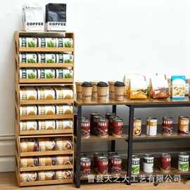跨境木质置物架厨房调料瓶收纳架客厅猫罐头零食整理架饮料陈列架