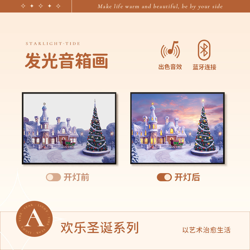 梵芸照明音響画総集家庭装飾品プレゼントデスクトップ装飾品bluetoothリチウム電池音響画|undefined