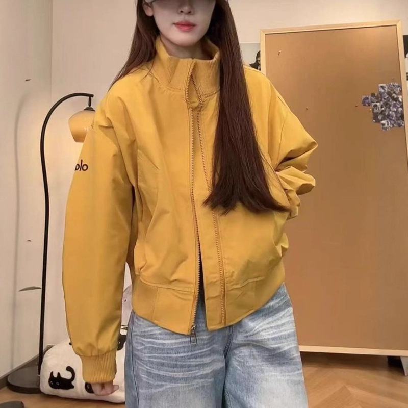 2025秋季新款韩版复古立领高级感复古棒球服外套女宽松夹克上衣潮|undefined