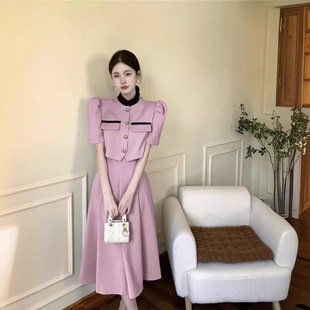 Fashion Two-Piece Set Summer 2025 New Elegant Socialite Style Suit Dress for Women Royal Sister Style Dress