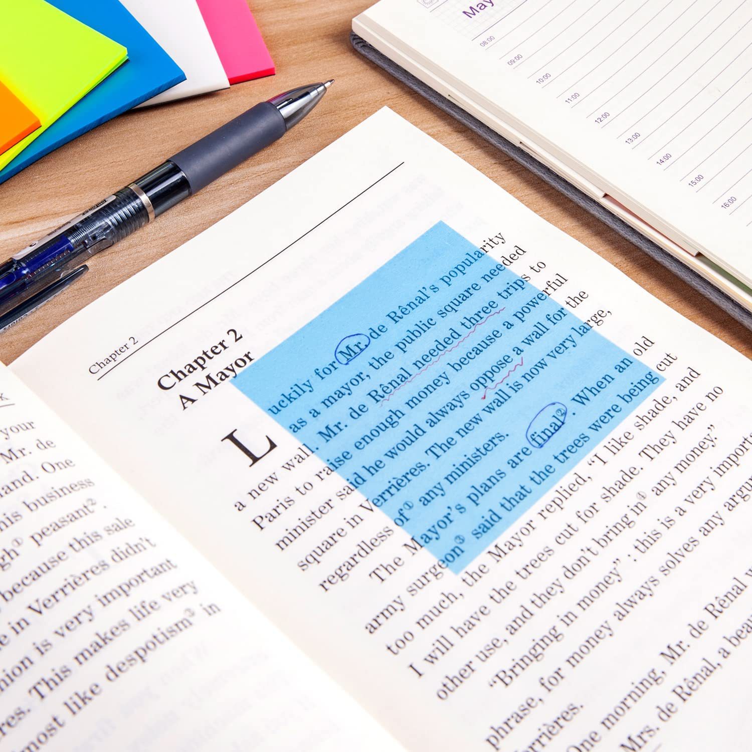 Adhesivo de color fluorescente, adhesivo de índice de ladrillo de papel, adhesivo de papelería para estudiantes de color PET transparente, adhesivo de conveniencia transparente