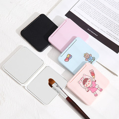 Korean cute portable small mirror carry-on makeup mirror student ins candy color double-sided mirror