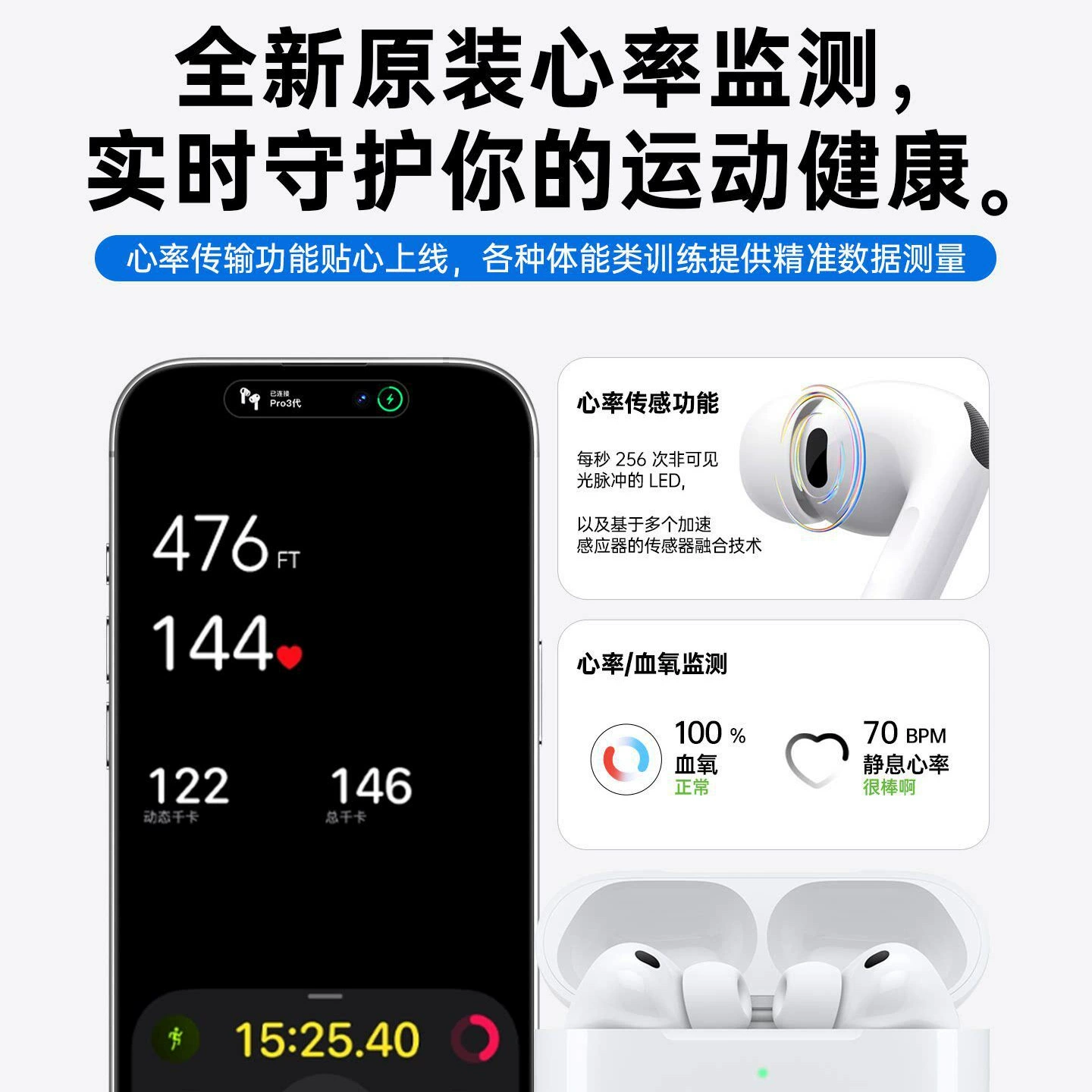 Оригинальные наушники, pro3, bluetooth, официальный флагманский магазин, отслеживание сердцебиения