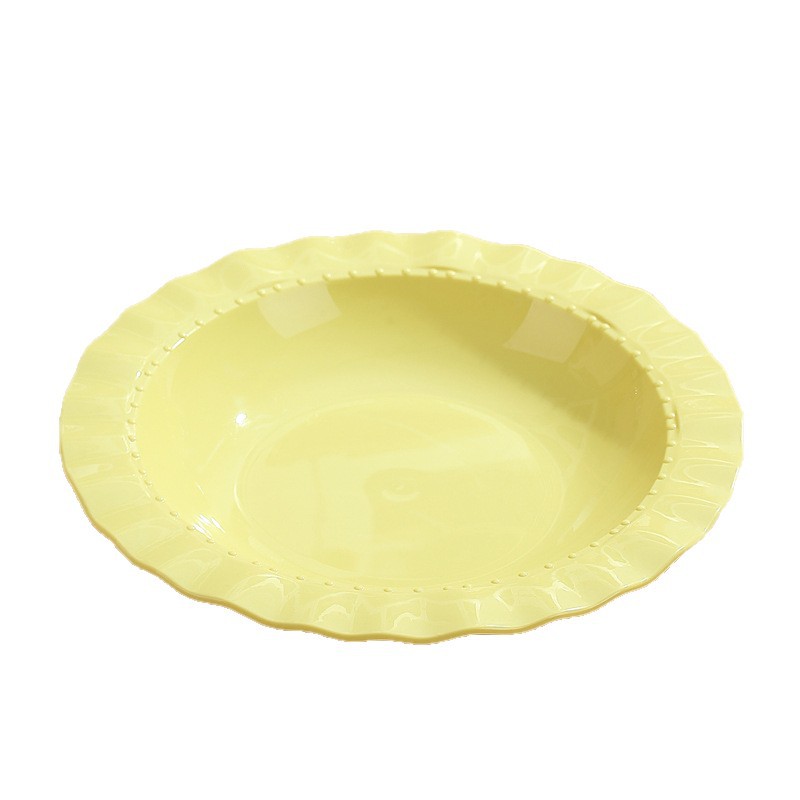 Plato de sombrero de paja de 8 pulgadas plato de pastel creativo de viento de crema PP plato de frutas caseras de porcelana de bocadillos de platos fríos más profundos
