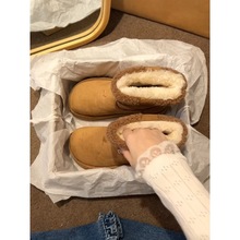 2025秋冬新款雪地靴女加绒保暖棉鞋厚底增高短筒靴子百搭马丁靴