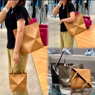 Luojia Original 2025 New Large Capacity Deformed Geometric Folding Tote Bag Portable Shoulder Bag Underarm Bucket Bag