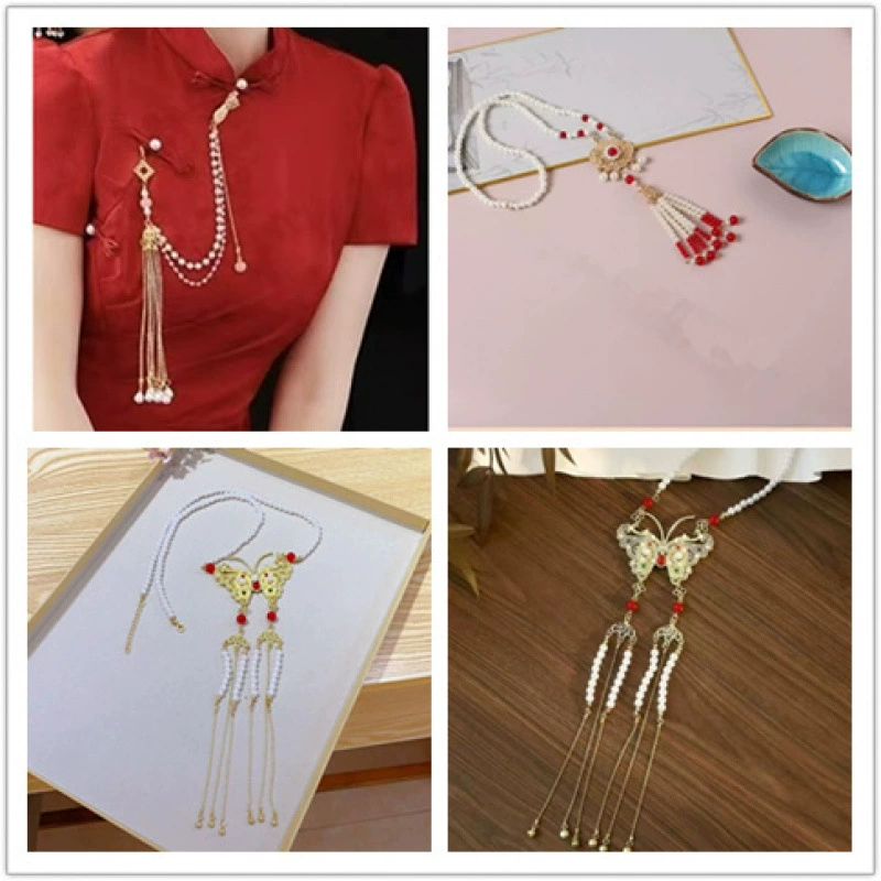 Металлическое колье, свадебный халат, аксессуары для платья, платье для тоста, улучшенный чонсам в китайском стиле, аксессуары для помолвочного платья