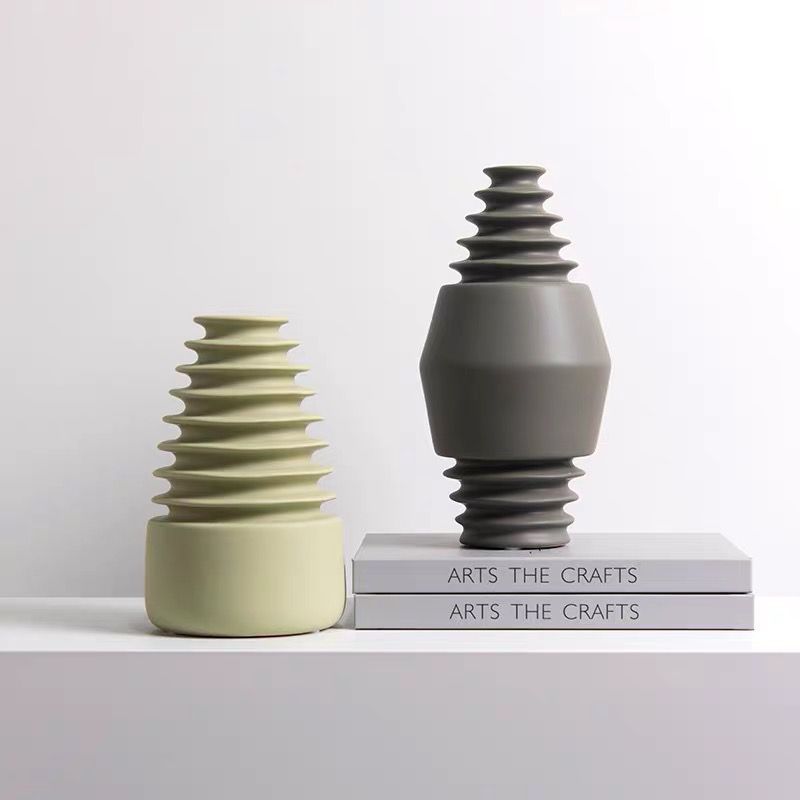 Creativo flor abstracta decoración moderna minimalista nórdico cerámica florero flor titular casa modelo habitación decoración suave