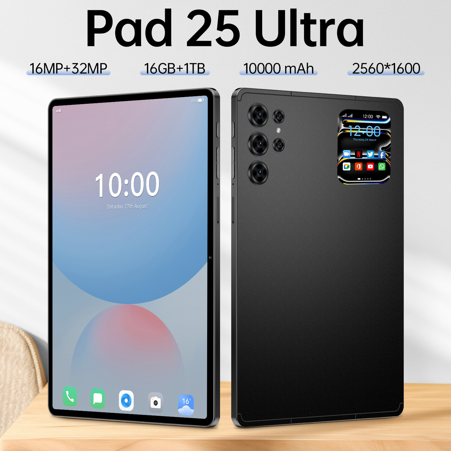 2025 Cross-Border Global Exclusive Supply of 16+1Tb Tablet Computer Pad 25 Ultra, Foreign Trade Ready-Stock Source Manufacturer
