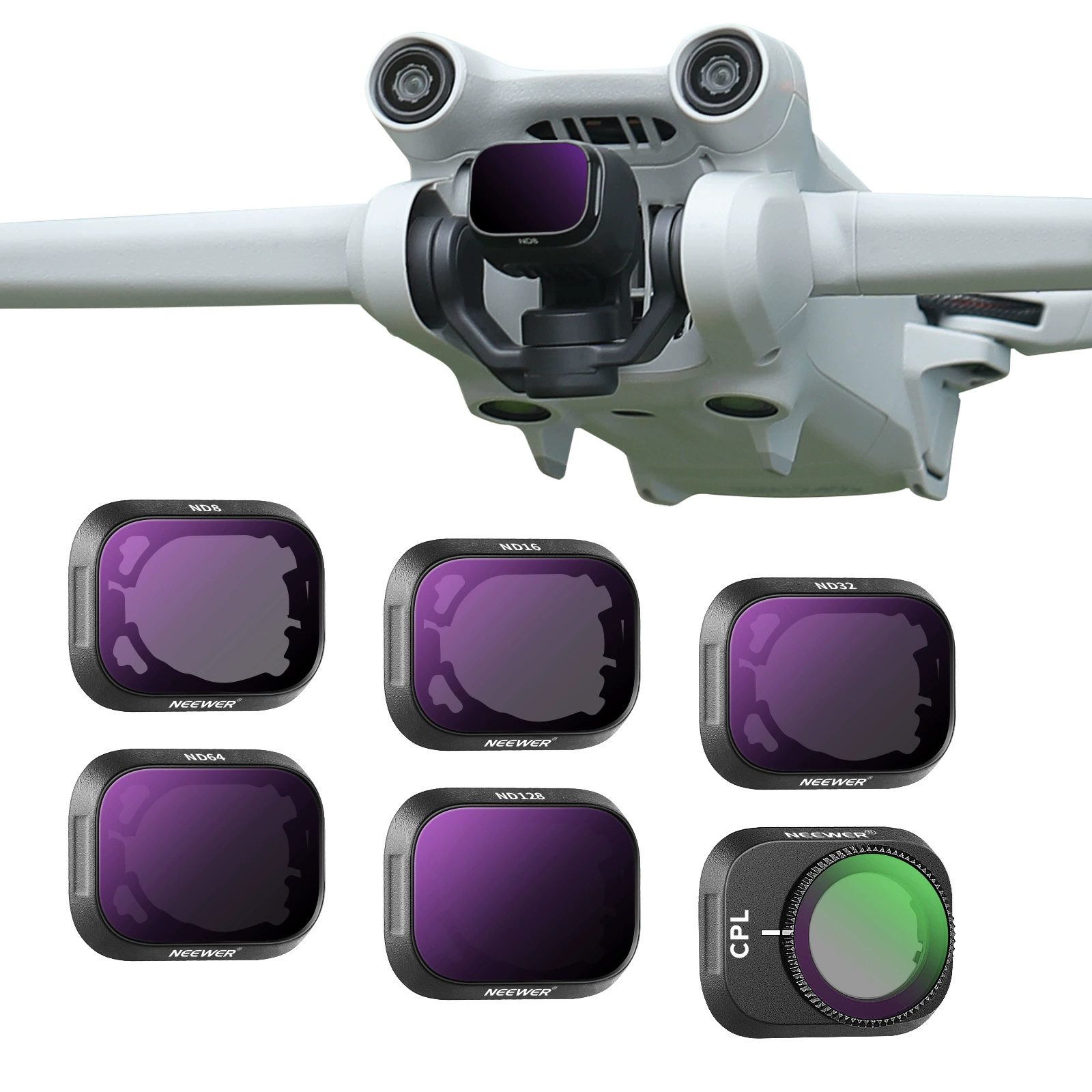Фильтры Nuel для DJI Mini 3 Pro: UV, CPL, ND8/16/32/64/128, набор ND2-32