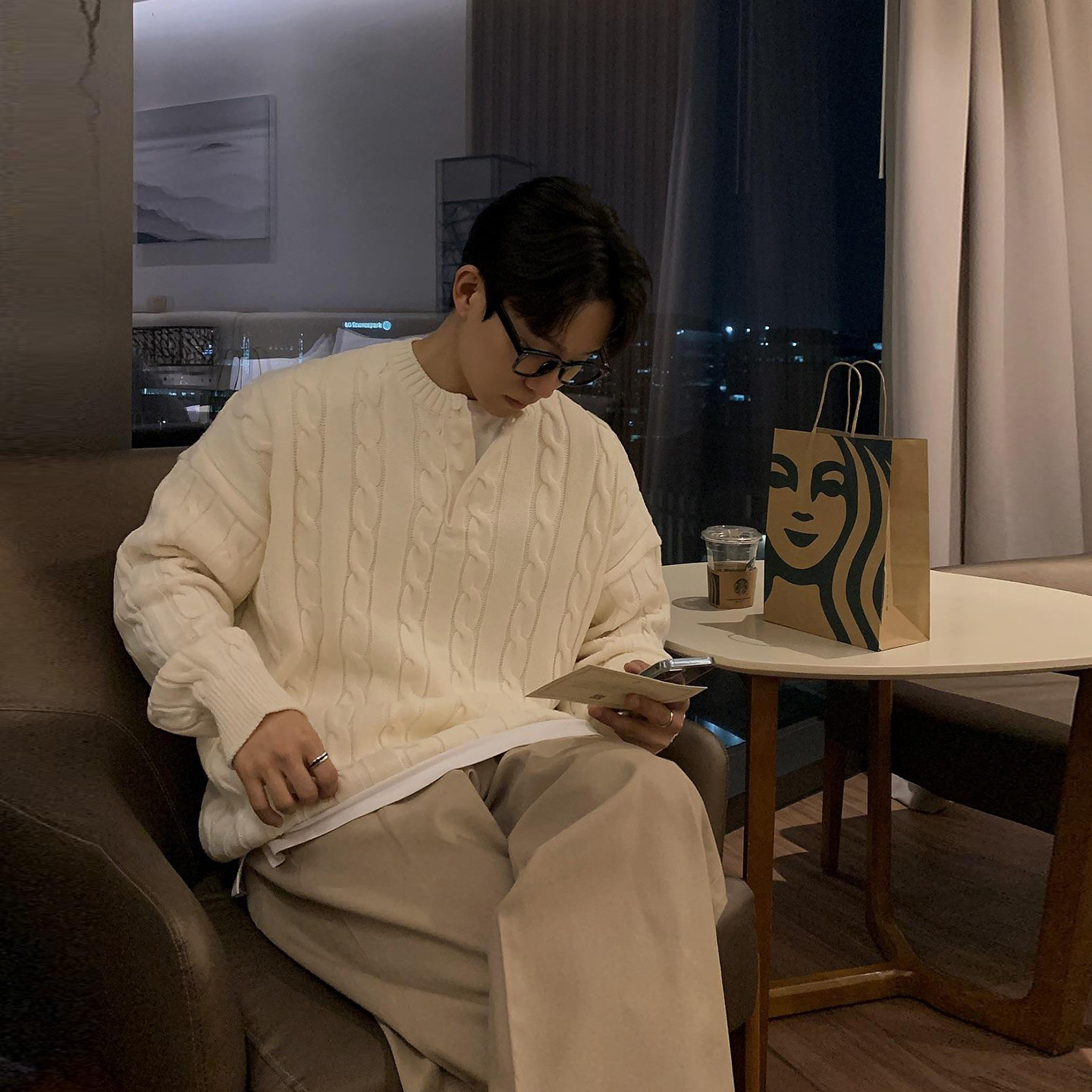 Old Money Style Lazy Style Henry Collar Sweater Men's Spring and Autumn High-End Korean Style Loose Niche Knitwear Trend