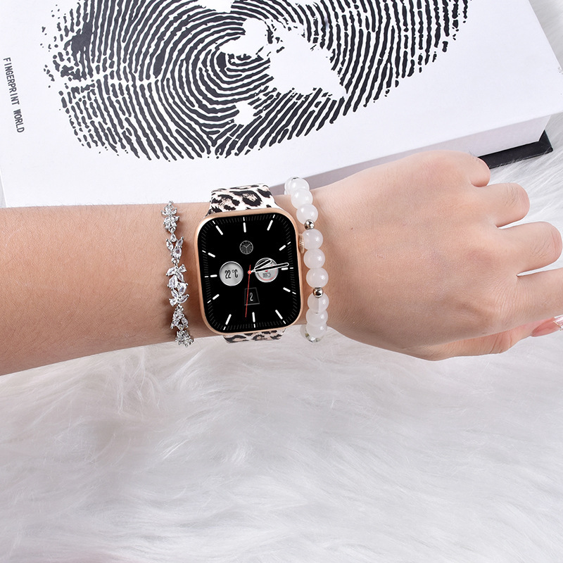 アップルバンドiwatchS10/9/8/7/6se汎用狂野豹柄プリントシリコンバンドファッション|undefined