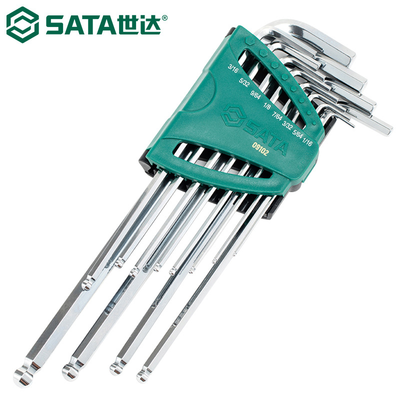 世达9102内六角扳手套装英制特长球头六角匙内六方S2加硬12件套