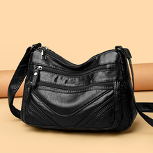 2025新款水洗皮包时尚斜挎包软皮单肩包妈妈出游大空间女包包工厂