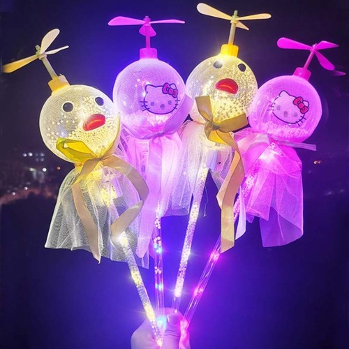 New cartoon windmill starry sky ball luminous magic wand street stall night market scan code small gift flash toy supply batch