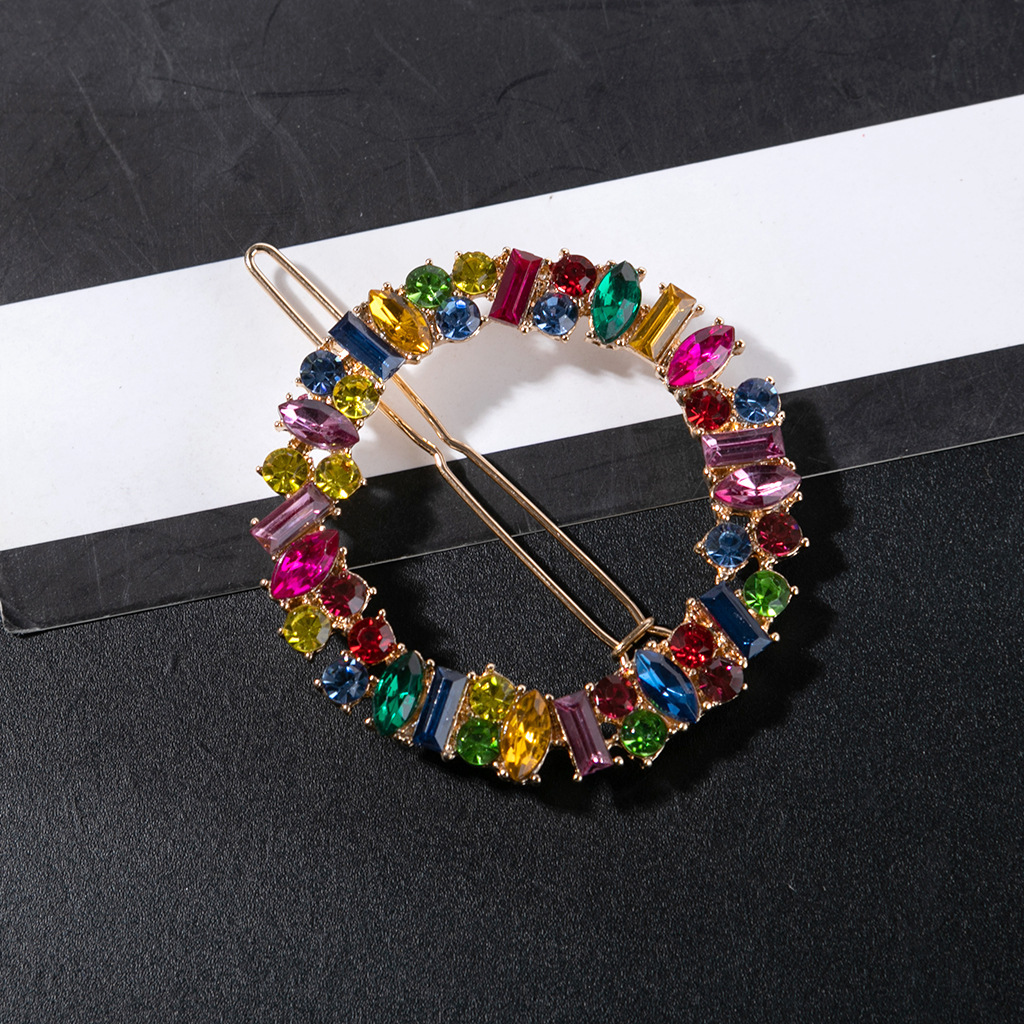 Simple Style Classic Style Color Block Alloy Inlay Rhinestones Hair Clip display picture 5