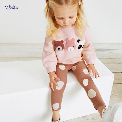 Little maven European and American winter girls' velvet sweatshirt autumn children's suit cute girls pants suit