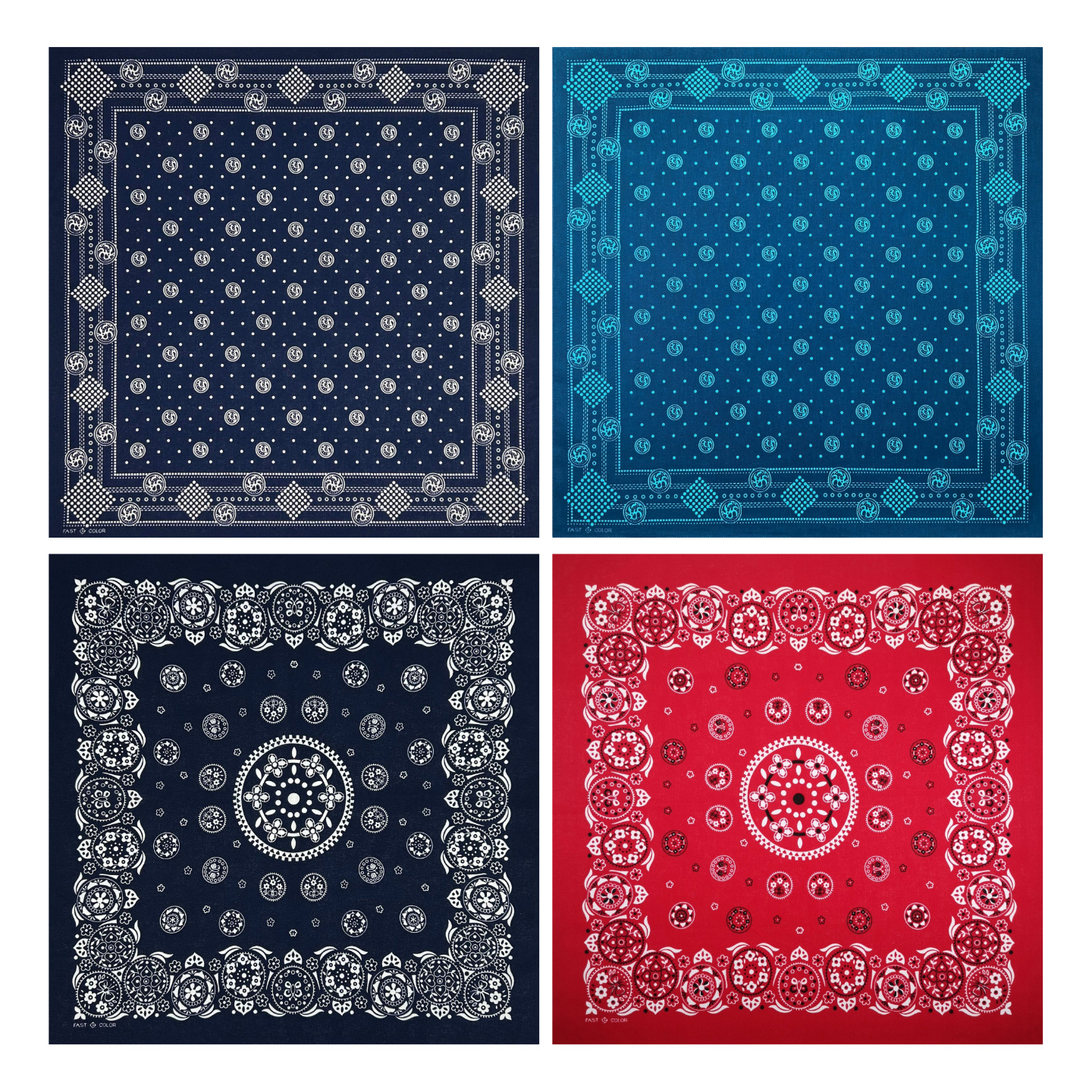 Pure Cotton American Retro Printed Square Scarf Casual Hip-Hop Street Dance Outdoor Cycling Decorative Headscarf Face Towel Factory Direct