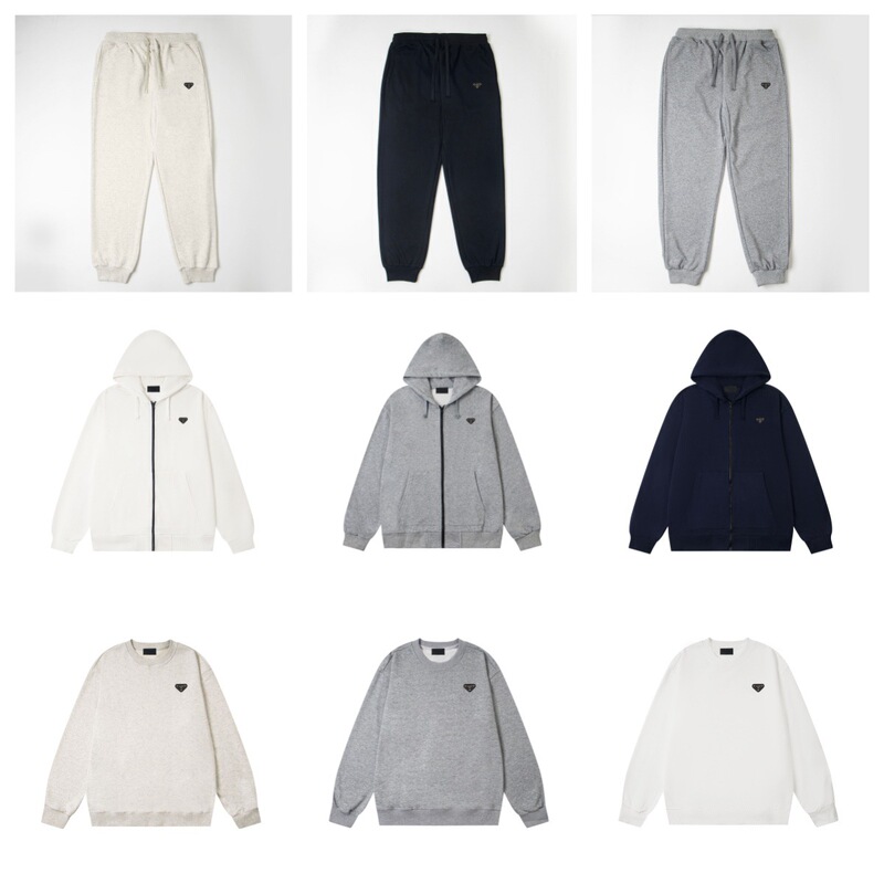 Prad High Version Pujia 25 New Triangle Logo Hooded Zipper Sweatshirt Men and Women Love Style Prad High Version Pujia 25 New Triangle Logo Hooded Zipper Sweatshirt Men and Women Love Style