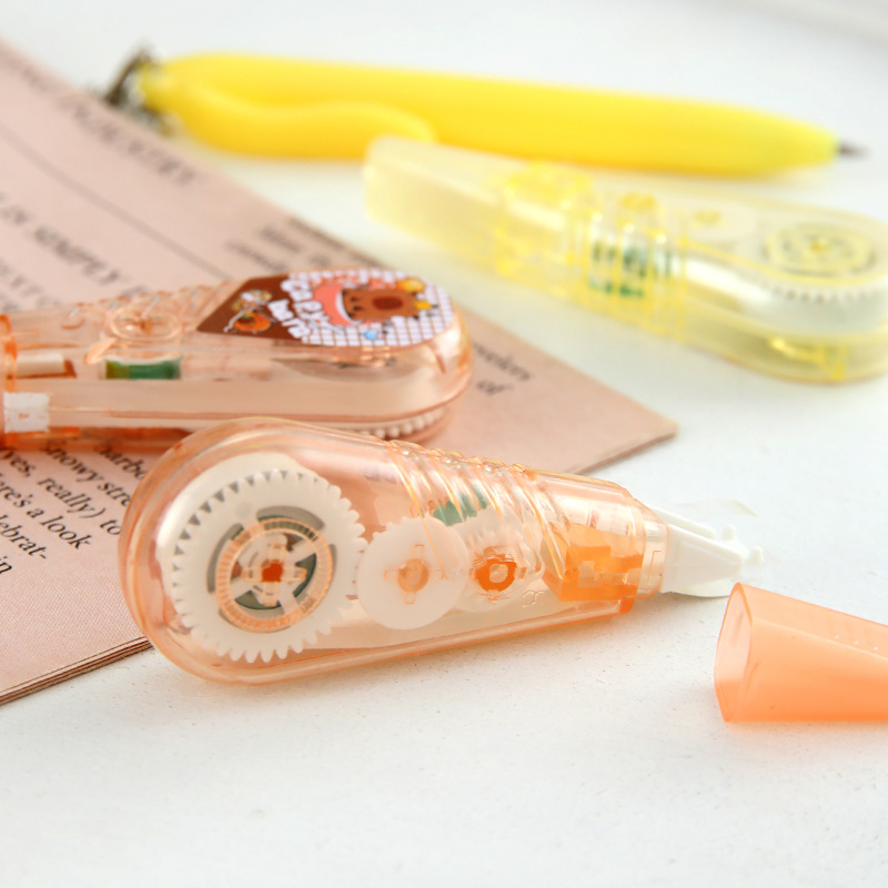 Carpi corrección con bolígrafo lindo mini corrección portátil transparente aprendizaje artículos de papelería