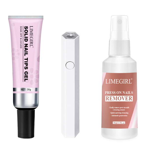 跨境爆款穿戴甲工具凝胶甲片粘合剂美甲贴片胶	固态胶卸甲喷雾