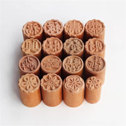 Wooden mooncake seal, steamed buns, snacks, Soviet-style pastries, pasta, happy characters, blessing characters, small fresh meat, food flowers, baking molds