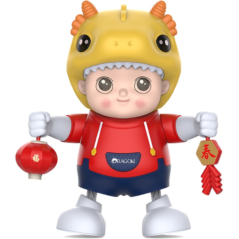 Tiktok mismo estilo bailando xiaolongbao swing música ligera robot regalo de Año Nuevo juguetes para niños al por mayor