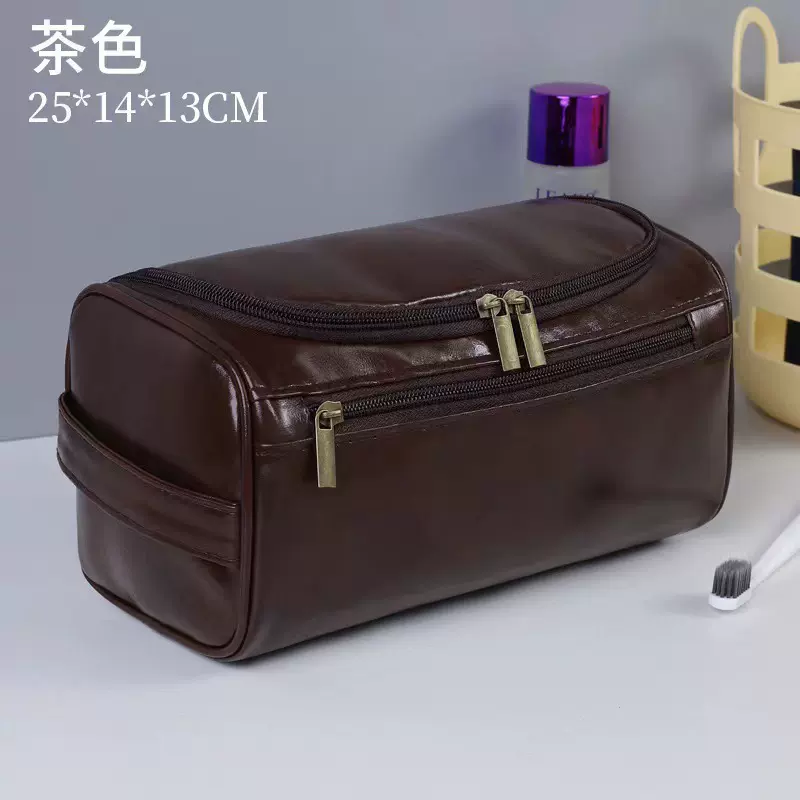 新款欧美大容量化妆包防水旅行PU皮跨境男士洗漱包多功能收纳包