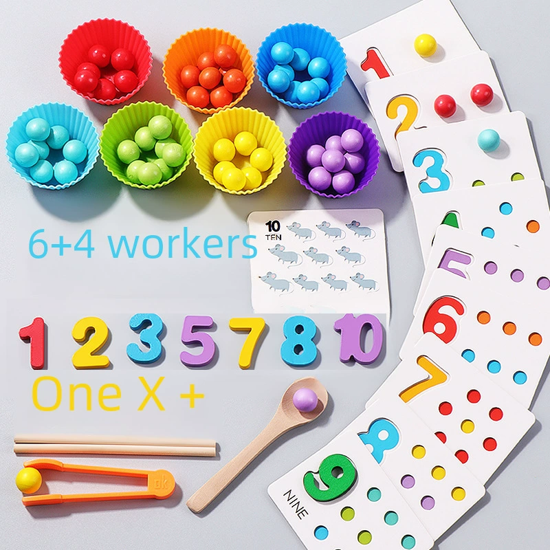 Детские цифровые обучающие пособия по развитию когнитивных навыков Montessori для обучения математике, интеллектуальные бусины, игрушка, тренировка, мелкая моторика