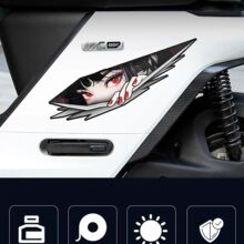 动漫眼神车贴二次元JDM少女贴纸电动摩托车身电脑机箱个性贴防水