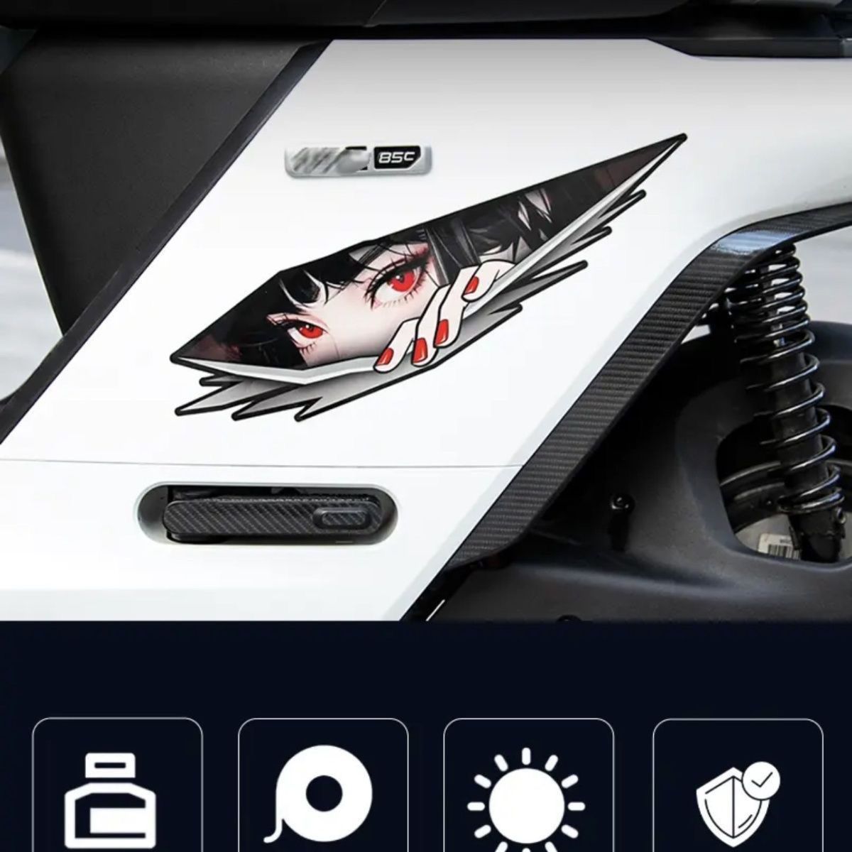 애니메이션 눈 자동차 스티커 2 차원 JDM 소녀 스티커 전기 오토바이 바디 컴퓨터 케이스 맞춤 스티커 방수