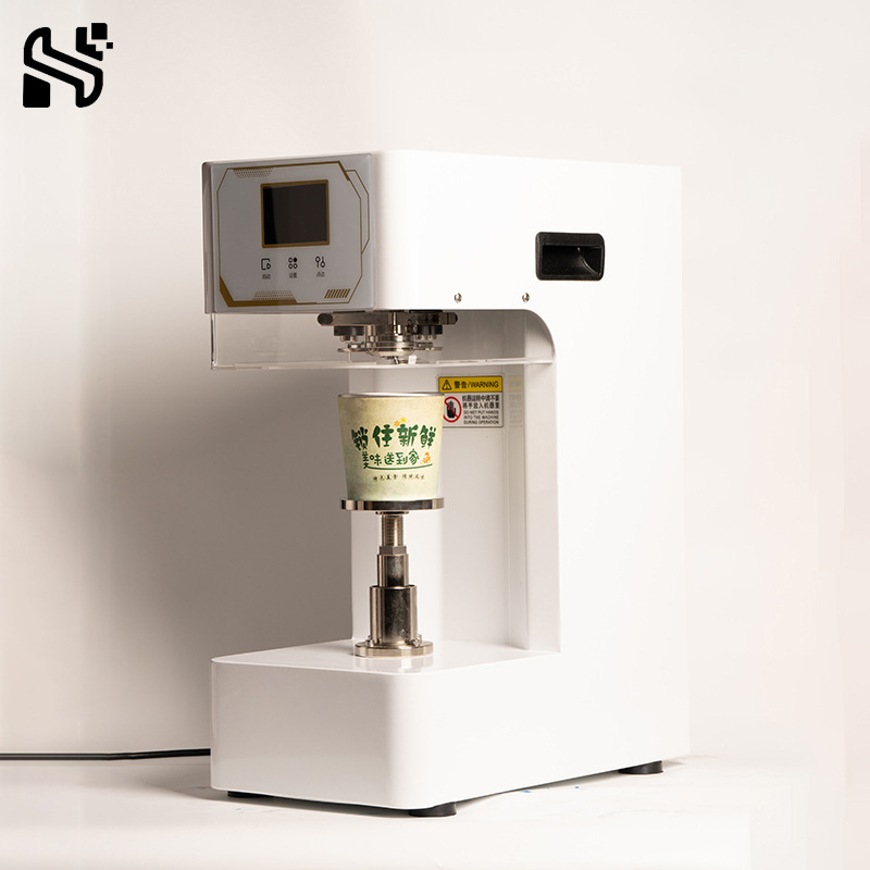 Puede máquina de sellado leche tienda de té comercial completo-automático sin giro puede máquina de sellado frito almuerzo caja de plástico taza de aluminio puede sellado máquina