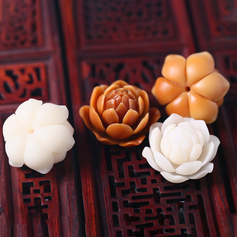 Bodhi root three-dimensional stitching six-petal lotus carved five-layer large lotus Bodhi root loose beads accessories jewelry Bodhi root three-dimensional stitching six-petal lotus carved five-layer large lotus Bodhi root loose beads accessories jewelry