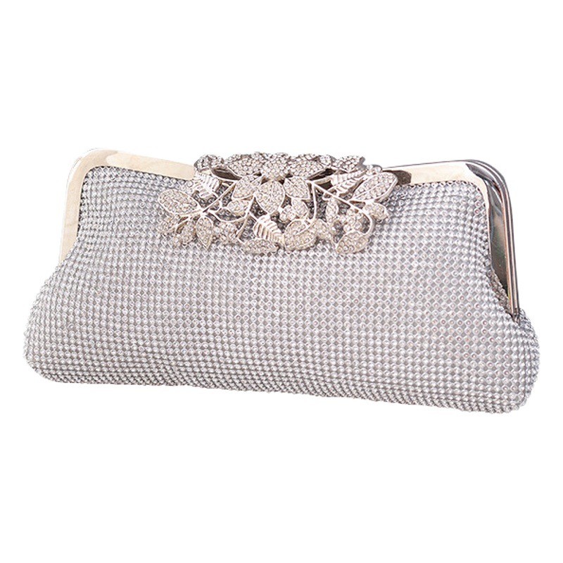 Bolso de noche de moda europea y americana Bolso hecho a mano incrustado en diamantes Banquete Bolso de noche del todo partido Bolso de embrague Bolso transfronterizo de las mujeres al por mayor