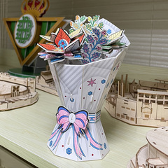 3D Doodle Sticker Paper Puzzle Home Decor Mother's Day Gift Hand-painted Flower Bouquet Brain Teaser Toy