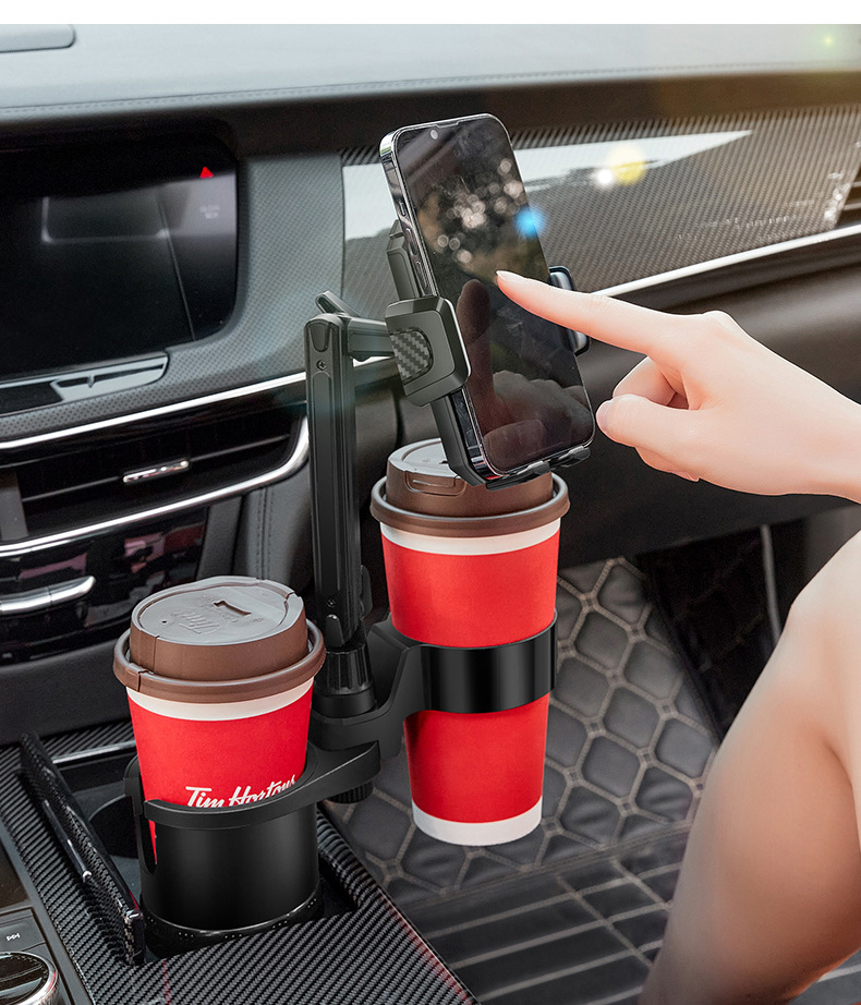 Car multi-function water cup holder car car car central control oversized expansion cup holder coffee drink holder with mobile phone holder