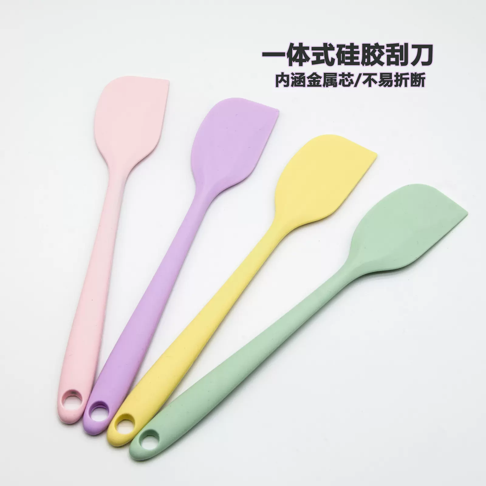 现货大小号一体式食品级硅胶刮刀烘焙用具耐高温果酱奶油蛋糕抹刀