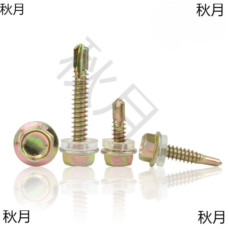 유연한 외부 육각형 드릴 테일 스크류 컬러 스틸 타일 스크류 도베 테일 스크류 셀프 드릴링 드릴 테일 스크류 천 펑