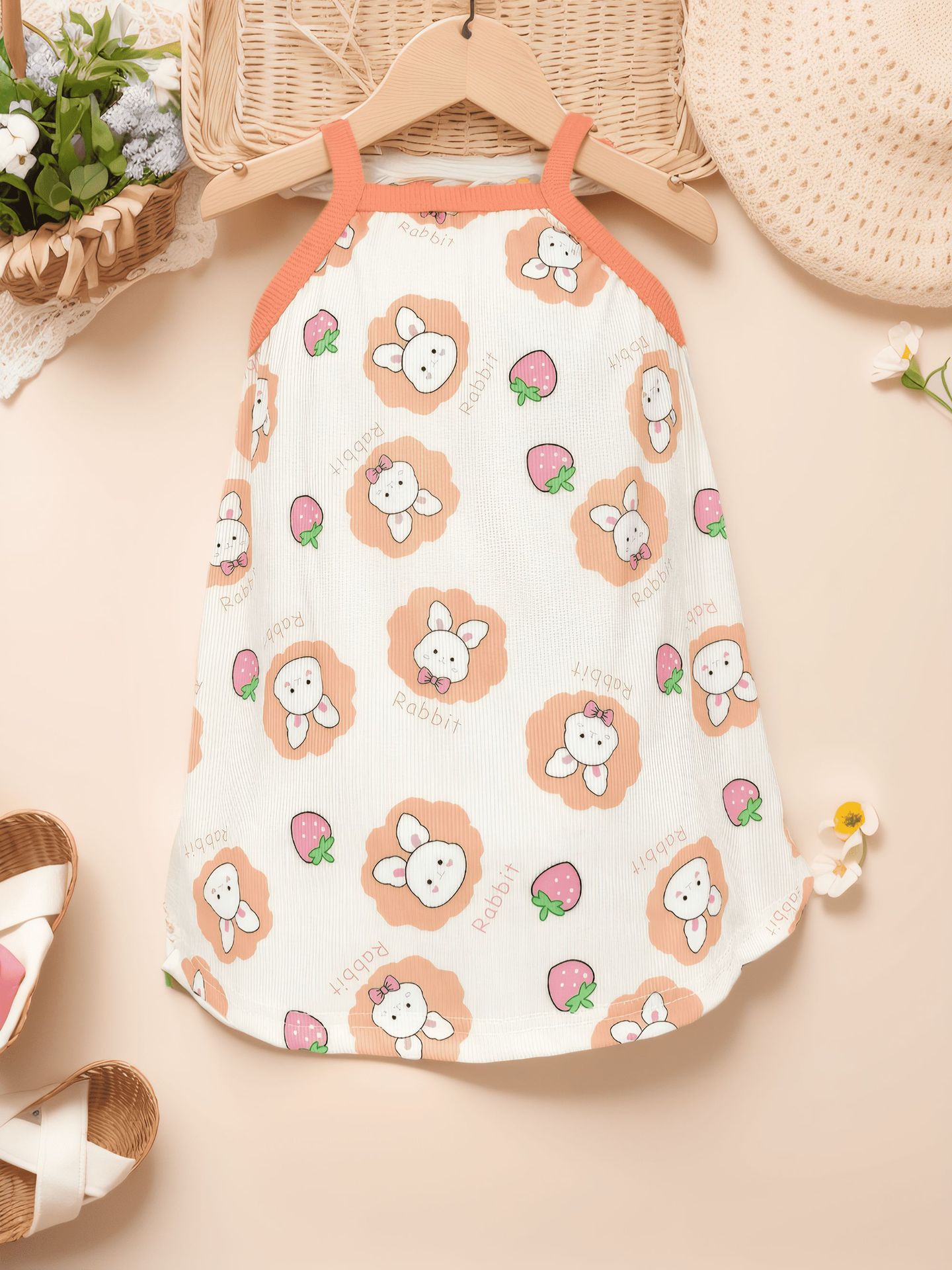 Vestido de princesa para niñas, novedad de verano 2023, vestido bonito con tirantes de dibujos animados para niñas, vestido de princesa para niños