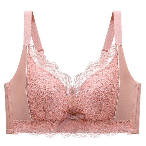Lace underwear for women with small breasts, push-up, larger, secondary breasts, anti-sagging, wire-free push-up adjustable bra set