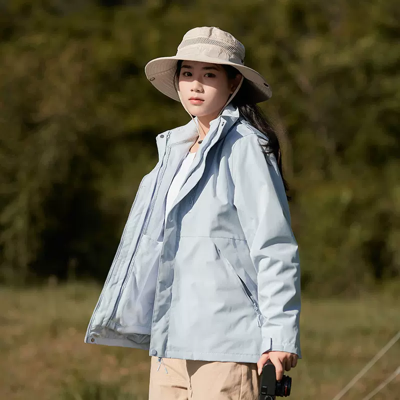 冲锋衣三合一防泼水男女可拆卸摇粒绒内胆登山服外套连帽户外防风