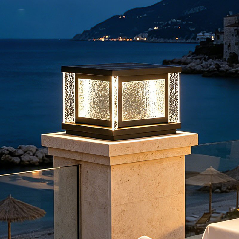 New solar pillar light for home use, outdoor garden entrance wall pillar light, outdoor waterproof courtyard light, super bright