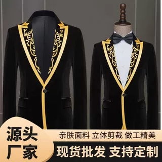 周杰伦婚礼西装外套歌手主持人表演影楼拍照演出服男异色门襟正装