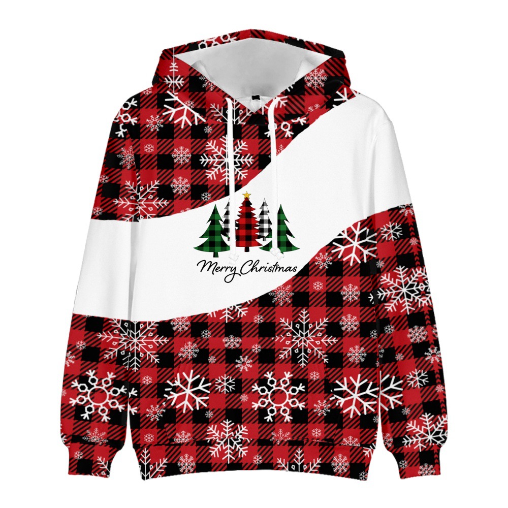 Men's Clothing Autumn and Winter Christmas Hoodies Christmas Tree Men's and Women's Pullover Clothes Wholesale_voghion.com