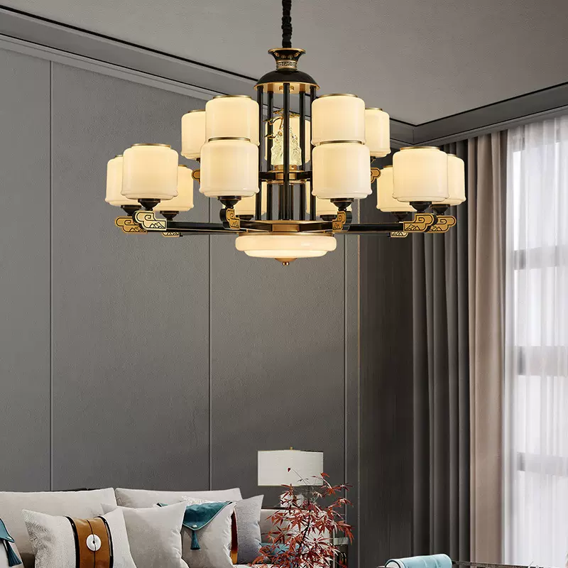 新中式吊灯轻奢大气客厅灯中国风餐厅禅意卧室别墅复式楼家用灯具