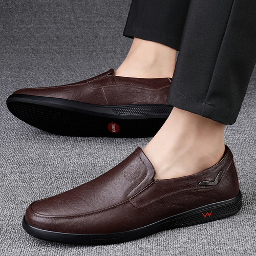 Live broadcast cowhide men's business casual leather shoes breathable comfortable best-selling classic dad shoes plus size casual shoes for men